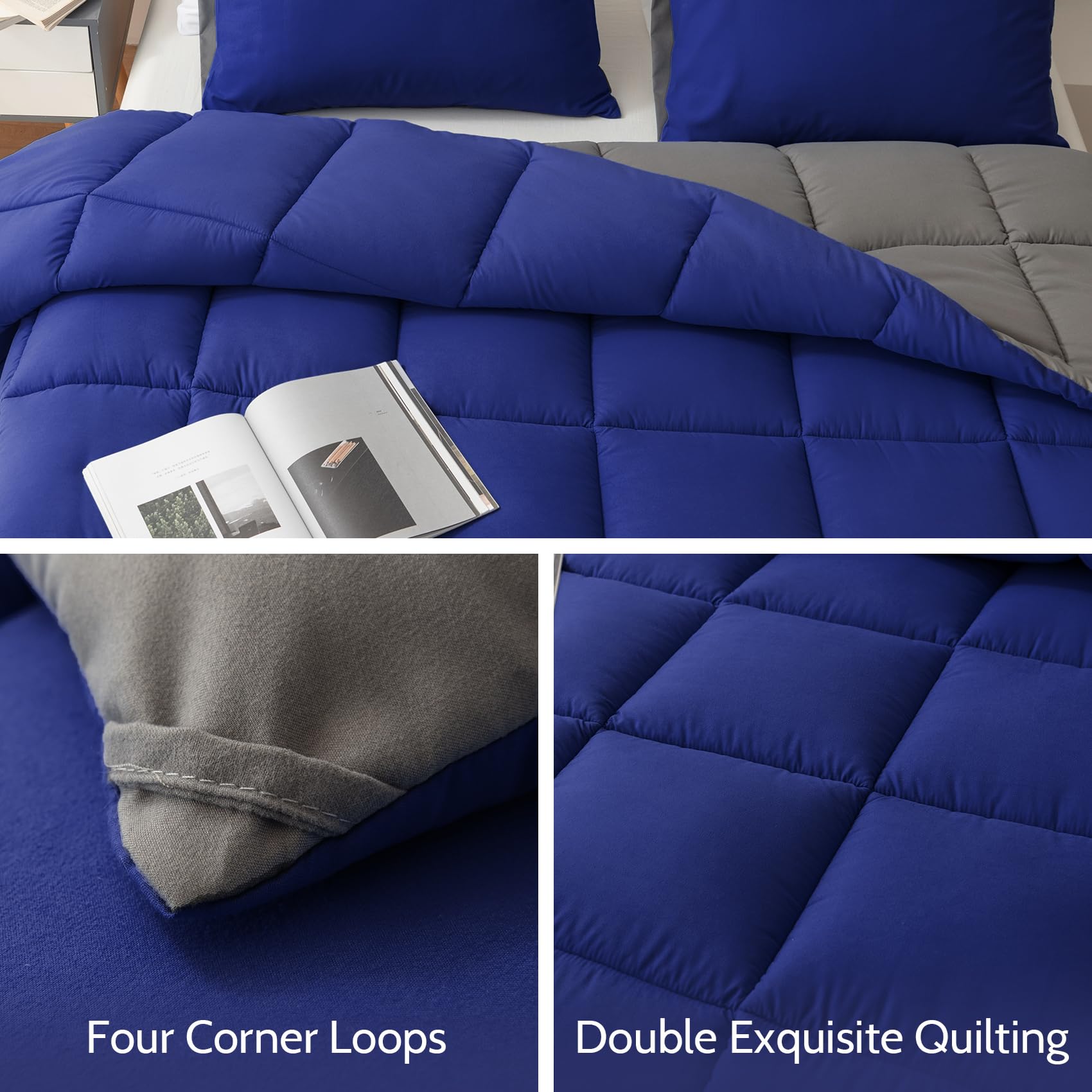 Decroom corner tabs keep the duvet insert securely in place.