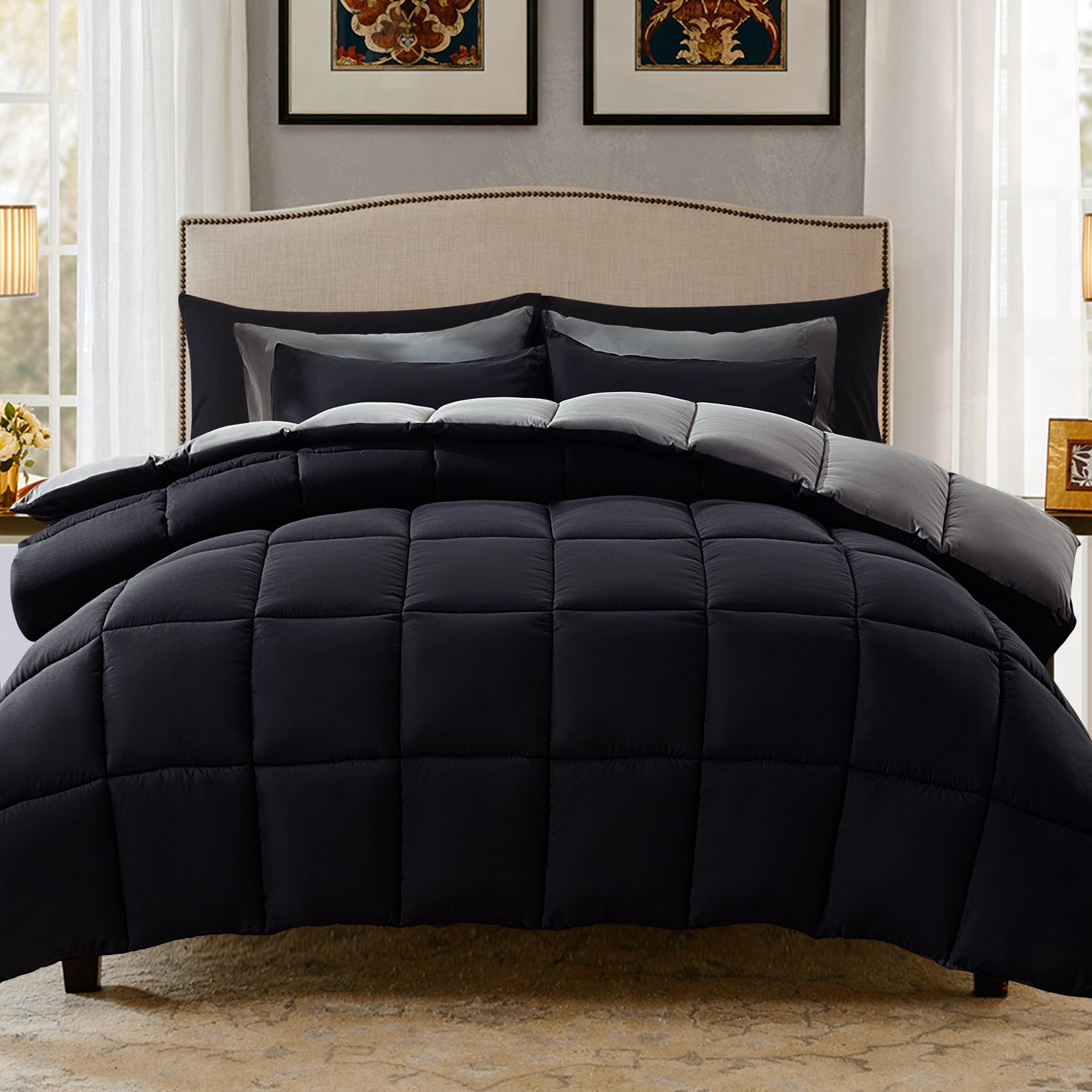 Decroom comforter on full bed highlighting full-size fit for cozy nights