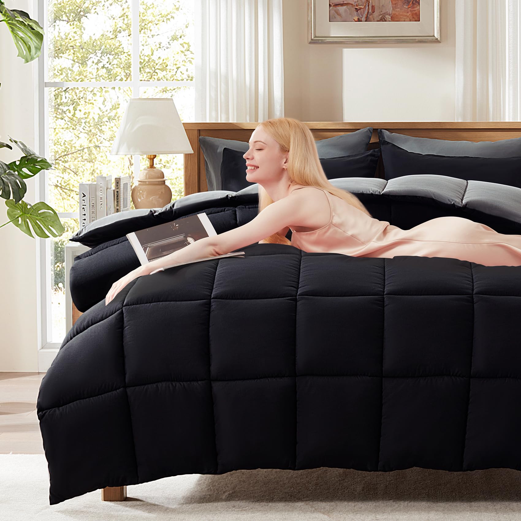 Decroom comforter set with two shams for complete bed styling