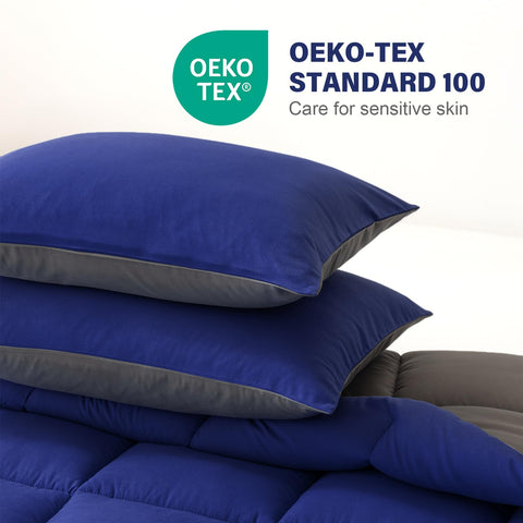 Decroom matching pillow shams create a coordinated bed look.