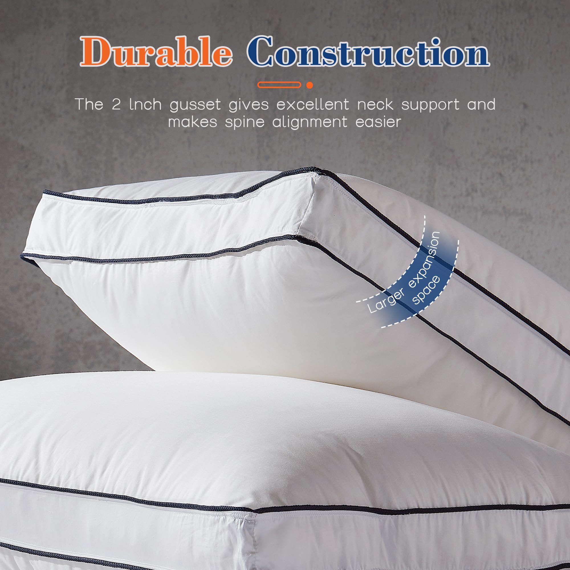 Decroom pillow in bed setup suitable for side and back sleepers