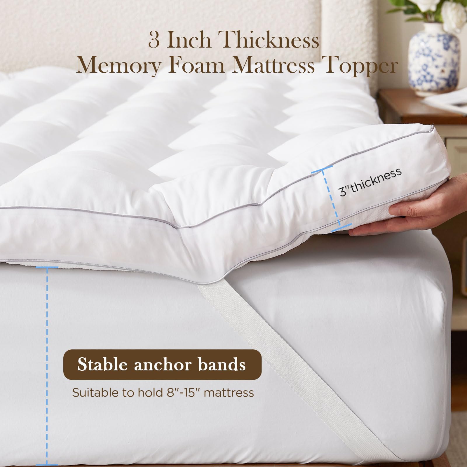Decroom shredded memory foam with fiber-fill delivers cloud-like softness.