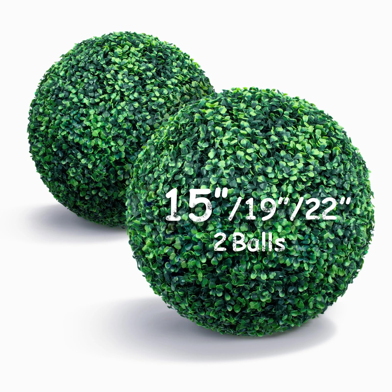 Decwin 15-inch boxwood topiary ball with assembly kit for quick setup