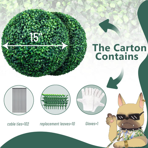 Lifelike Decwin boxwood ball enhances indoor decor with realism