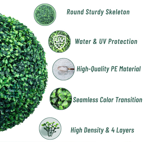 UV-proof Decwin boxwood ball withstands sun and outdoor conditions