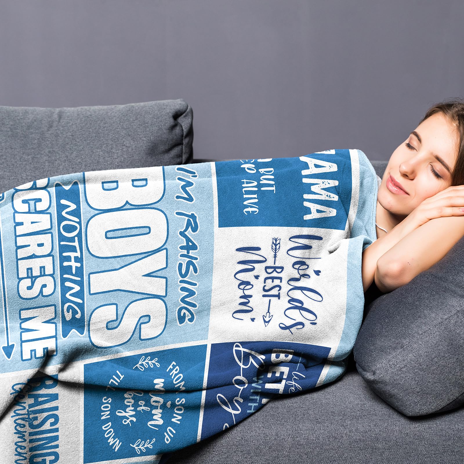 DECZHIYU boy mom gift blanket 60x50 size for ample coverage