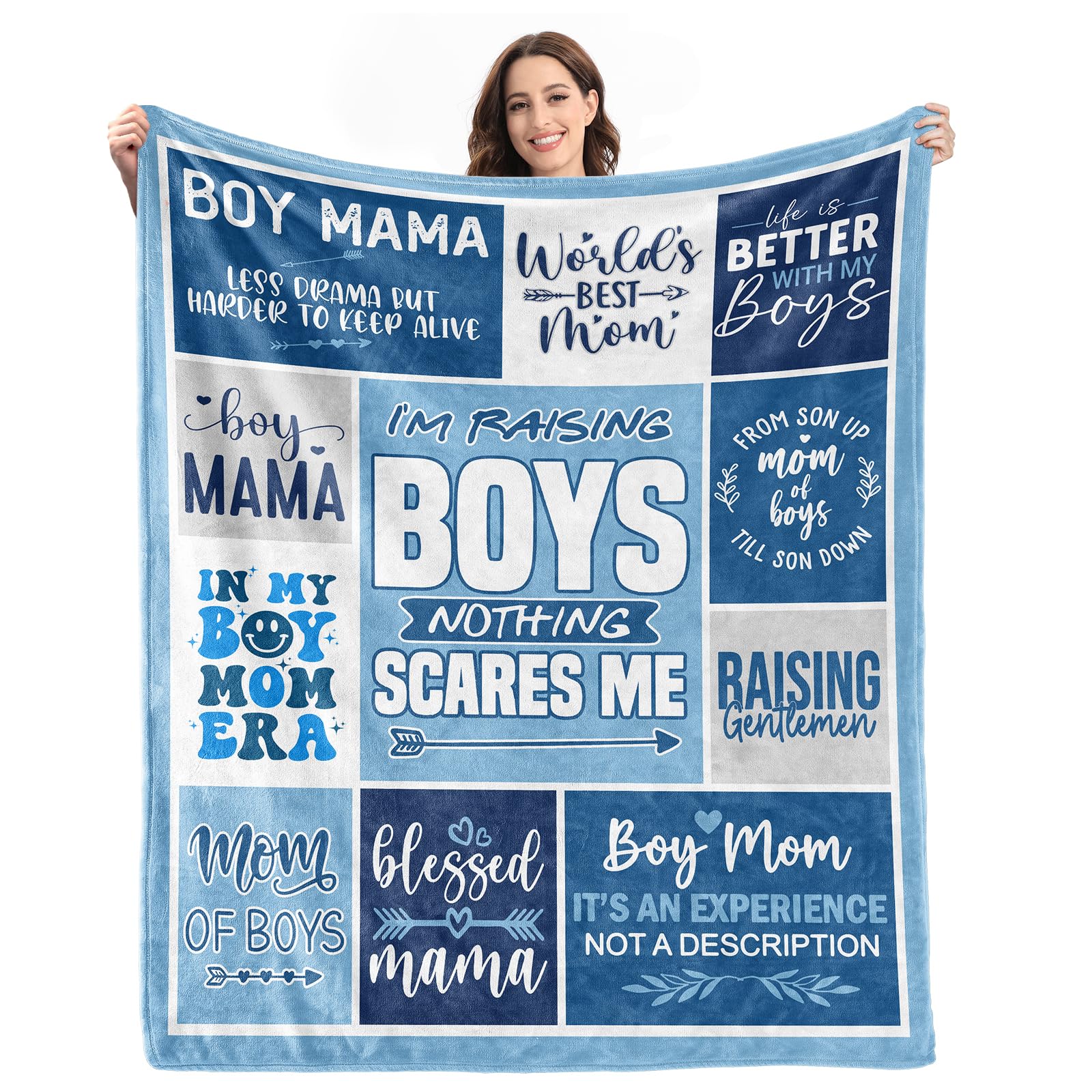 DECZHIYU blanket front pattern with loving message for mom