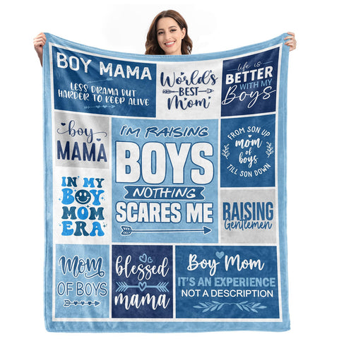 DECZHIYU blanket front pattern with loving message for mom
