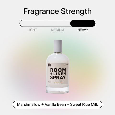 DedCool Mochi Milk fabric spray mist freshens linens and fabrics with a light fragrance