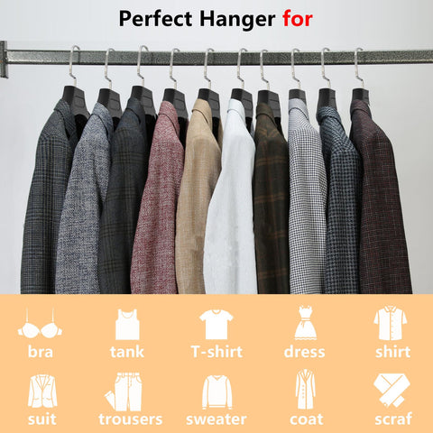 DEDU 15-pack black hangers for cohesive wardrobe organization