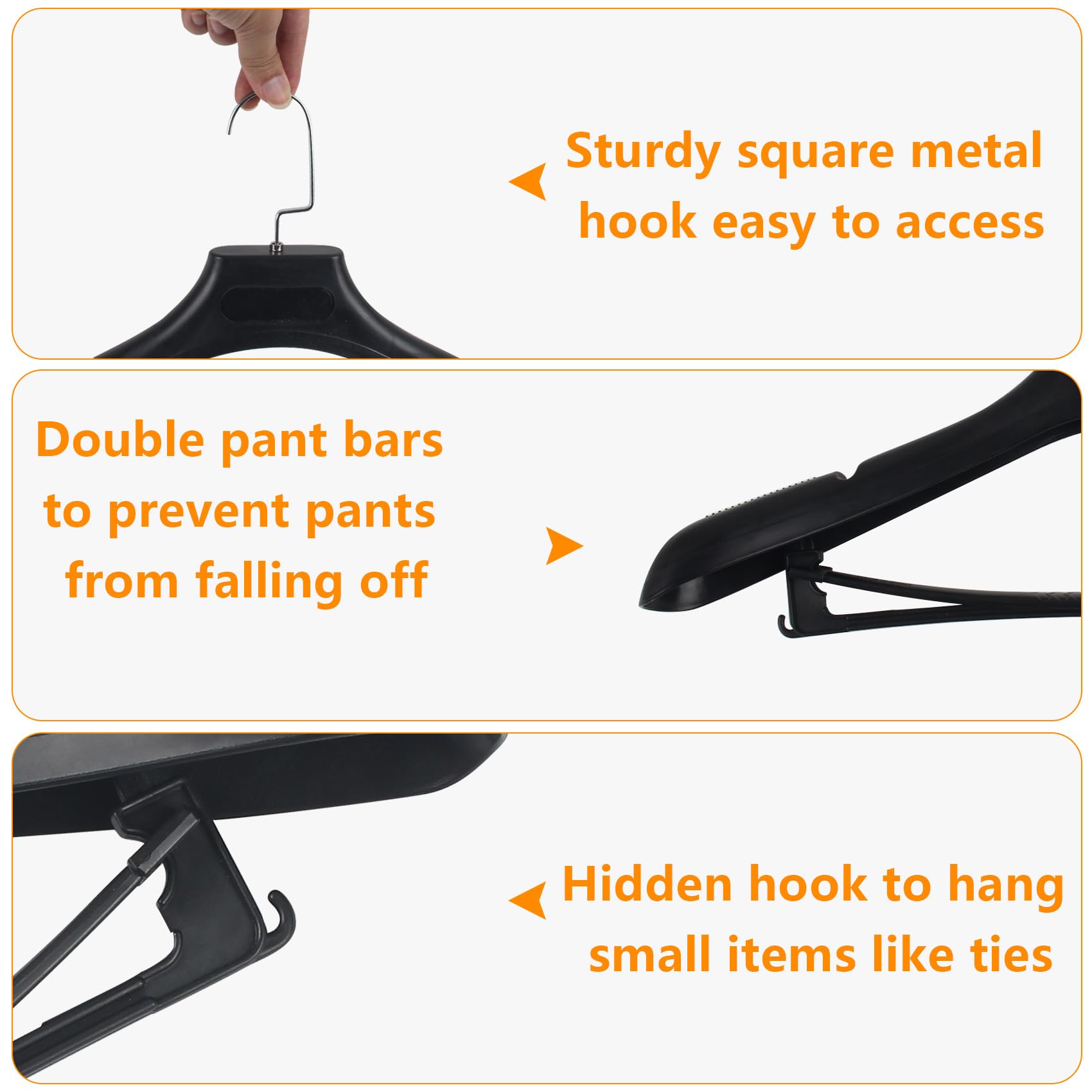 DEDU hanger with pants bars keeps trousers neatly layered