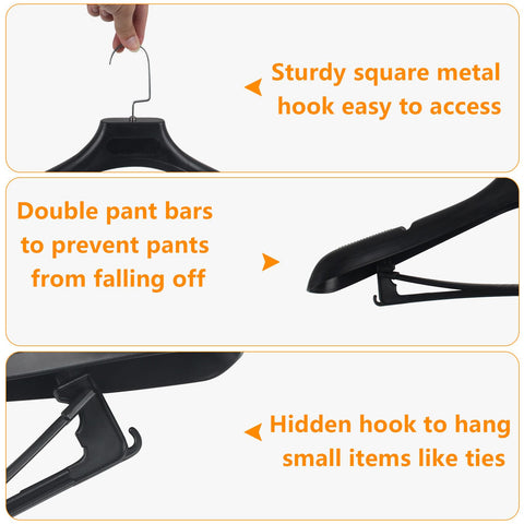 DEDU hanger with pants bars keeps trousers neatly layered