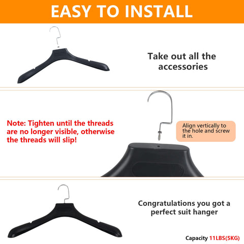 DEDU versatile hangers fit suits, coats, shirts and more.