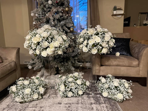 DEEMEI babys breath arrangement — UV resistant and maintenance free.
