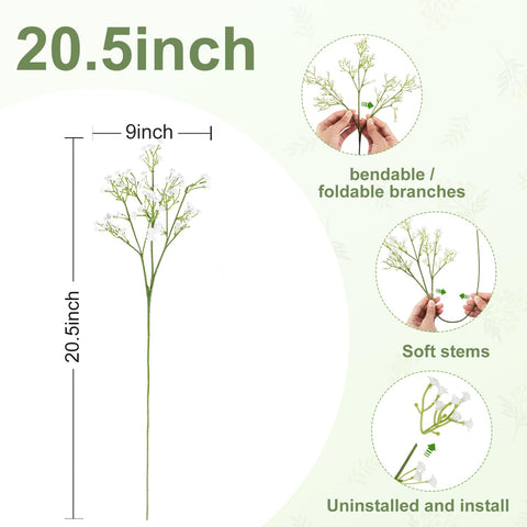 DEMEEI Babys Breath stems with six color options for romantic centerpieces.