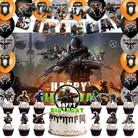 Deenor call-of-duty banner enhances the party with a bold gaming vibe