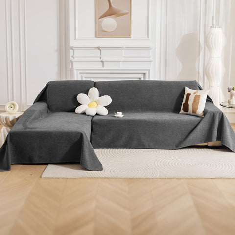Deep Dream XX-Large dark grey sectional couch covers machine washable for easy cleaning.