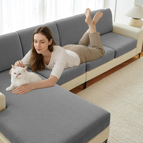 Deep Dream easy-install cushions and backrests on a sectional