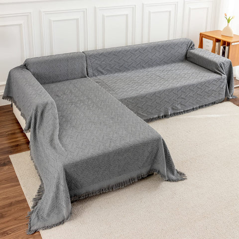 Deep Dream sectional sofa cover in dark grey, x-large size, safeguarding 63x110 and 71x118 sections