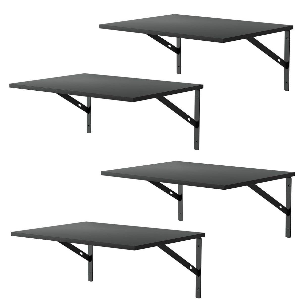Deep Floating Wall Shelves black boards mounted for spacious display and storage.