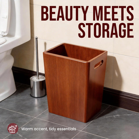 Deepredcoast decorative storage fits towels or magazines beside the sink.