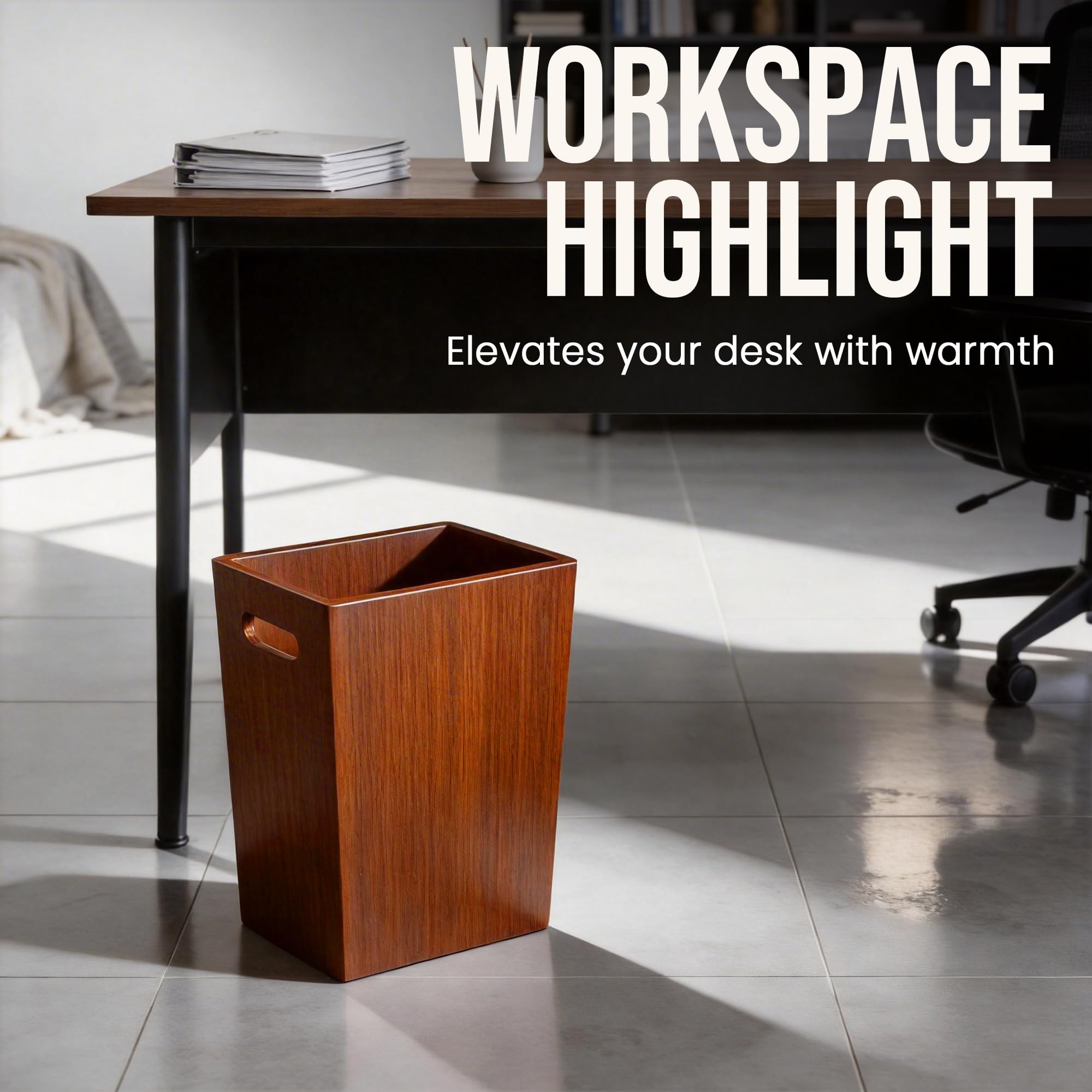 Deepredcoast 2-gallon capacity wooden bin combines style and practicality.