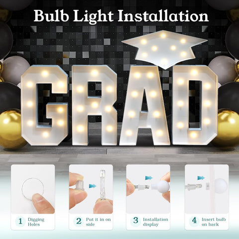 Deerher LED lights brighten the GRAD sign for photo moments