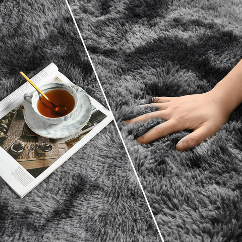 Deerhoo cozy living room rug in use adds warmth and style.