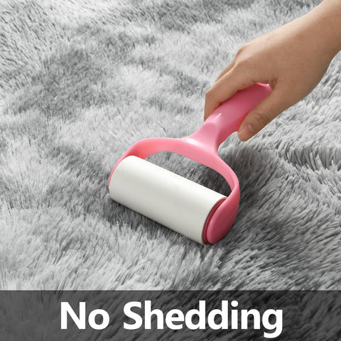 Deerhoo non-slip backing helps keep the shag rug in place on wood or tile.