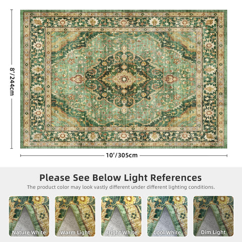 Deerly Non-slip backing on 8x10 rug improves safety on smooth floors