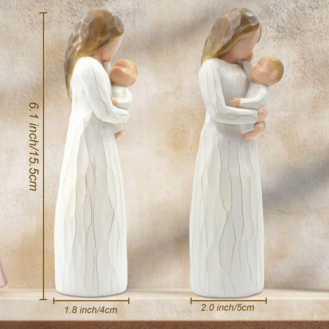 DEERWIN resin figurine celebrates first motherhood moments with calm neutral tones.