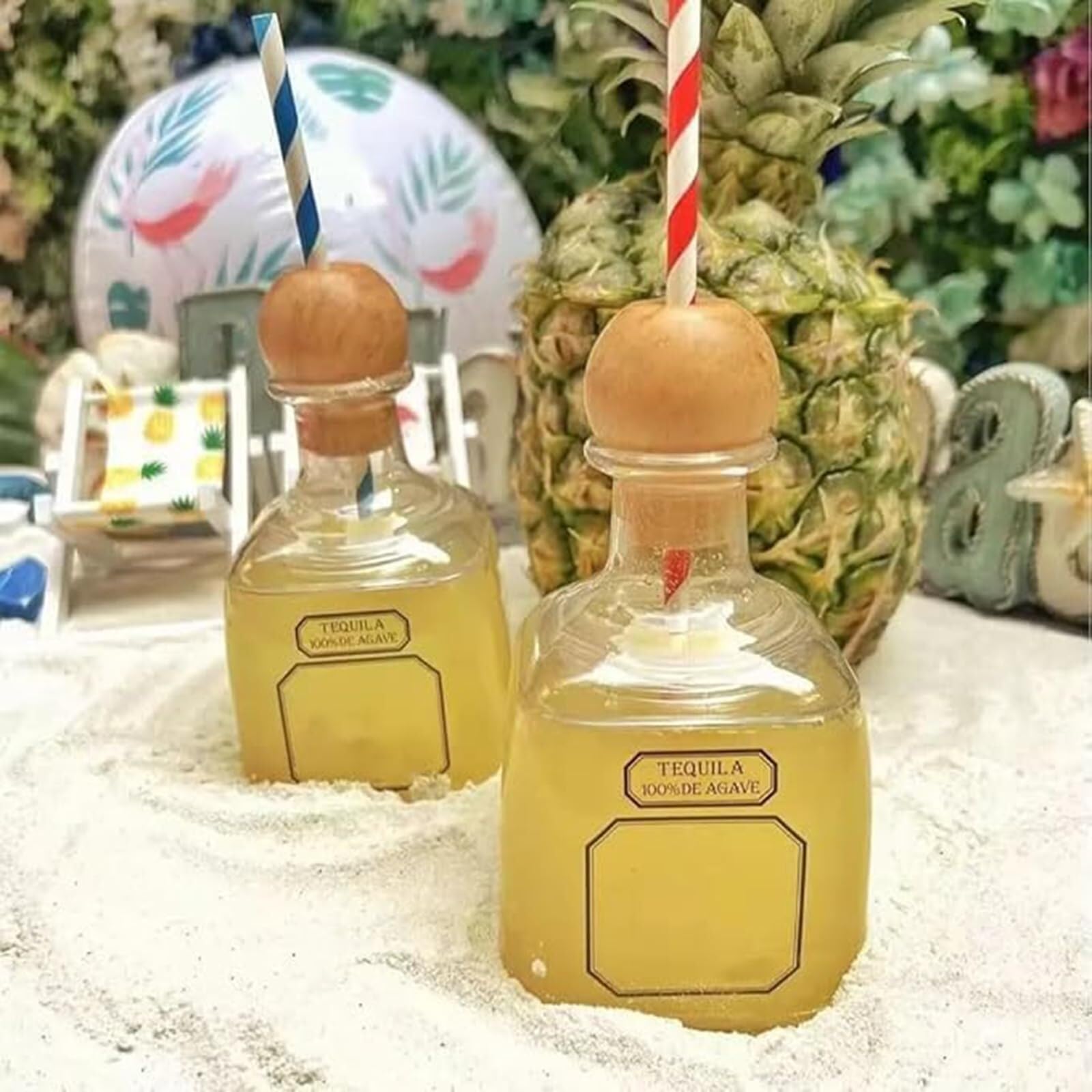 DEFACT Patron-inspired mini-bottle design enhances festive cocktail service.