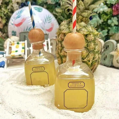 DEFACT Patron-inspired mini-bottle design enhances festive cocktail service.