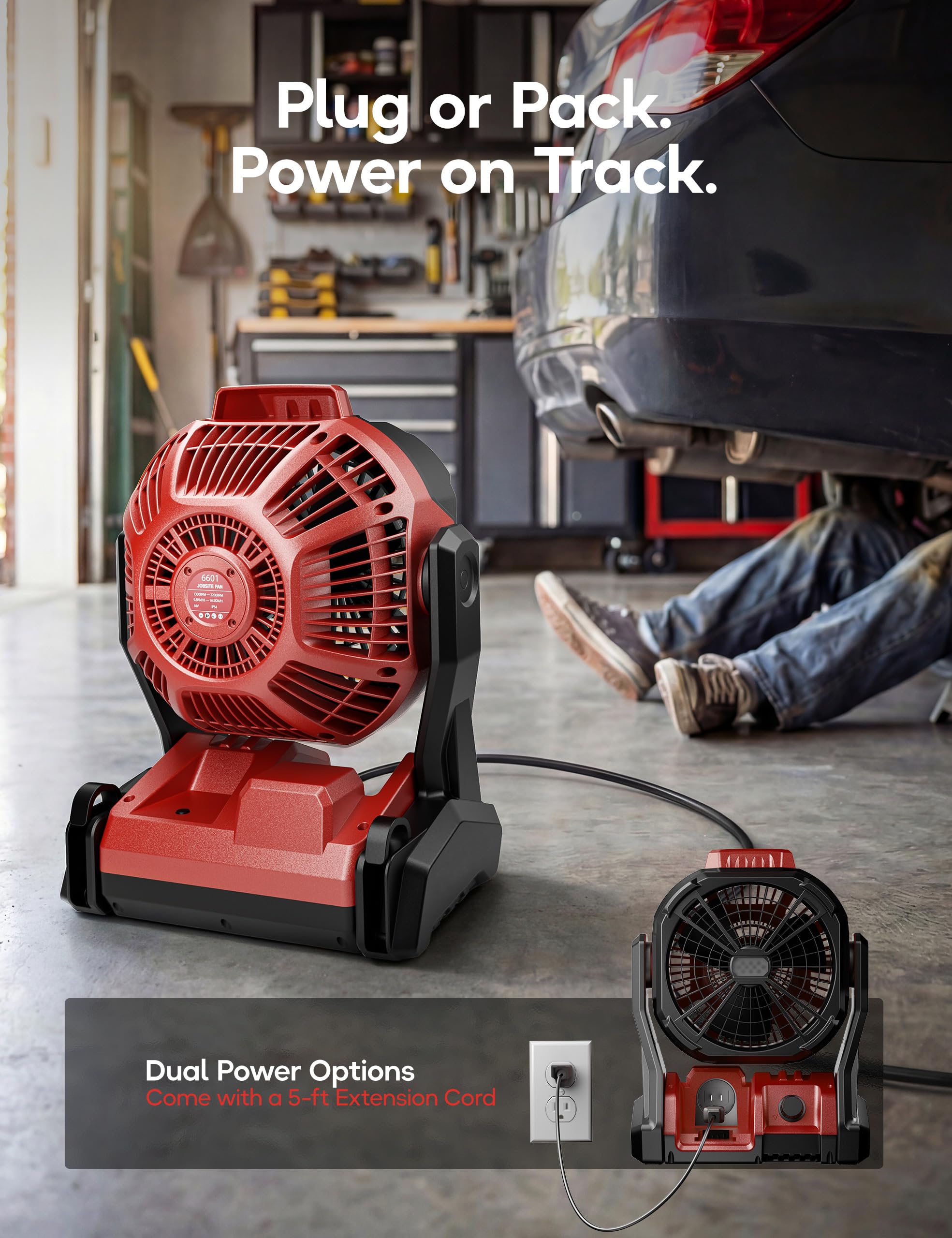 DeForce fan tilt at 180 degrees directing airflow.