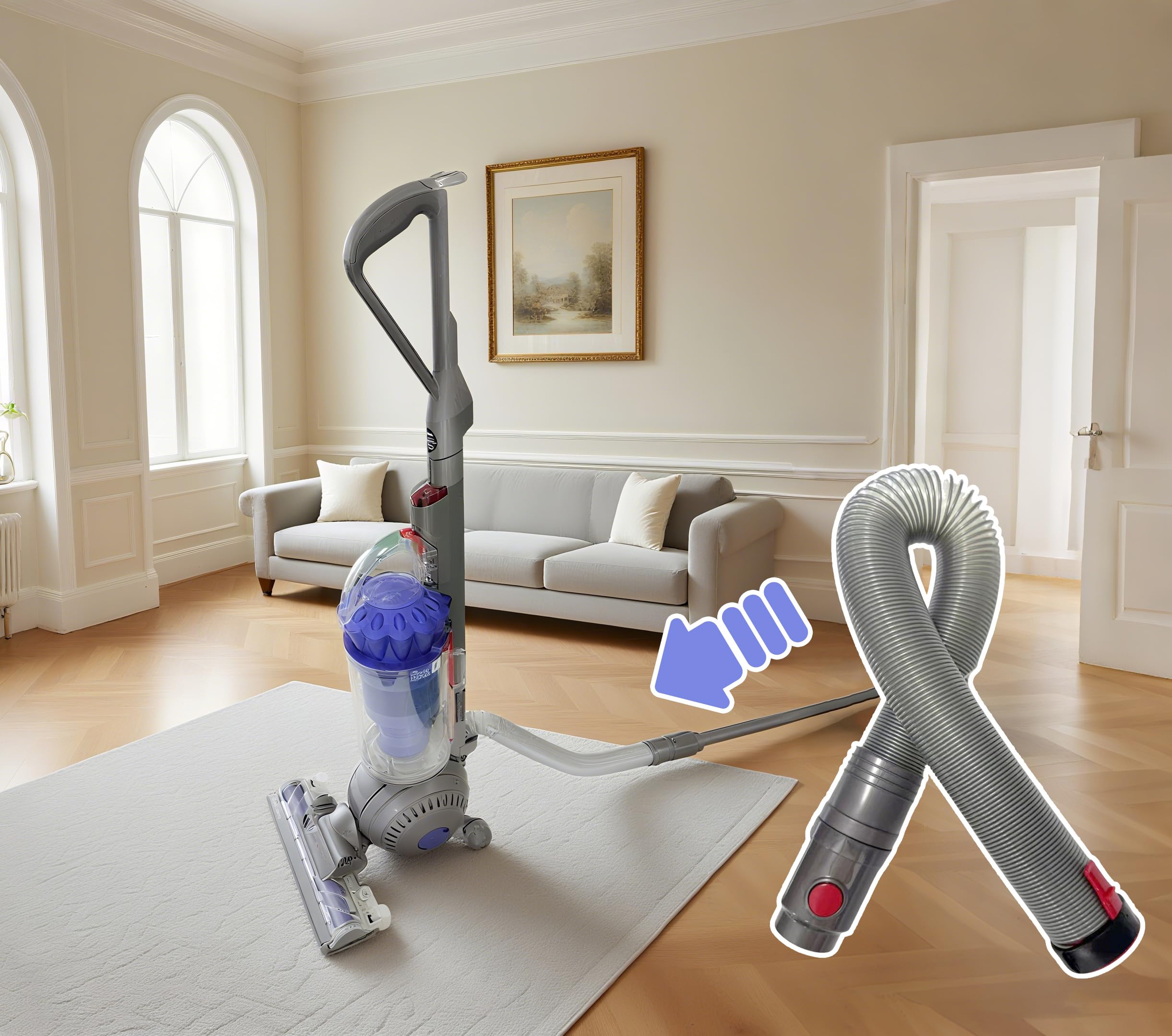 Defurry Dyson hose upgraded DC65-DC66 offering extended reach and secure fit