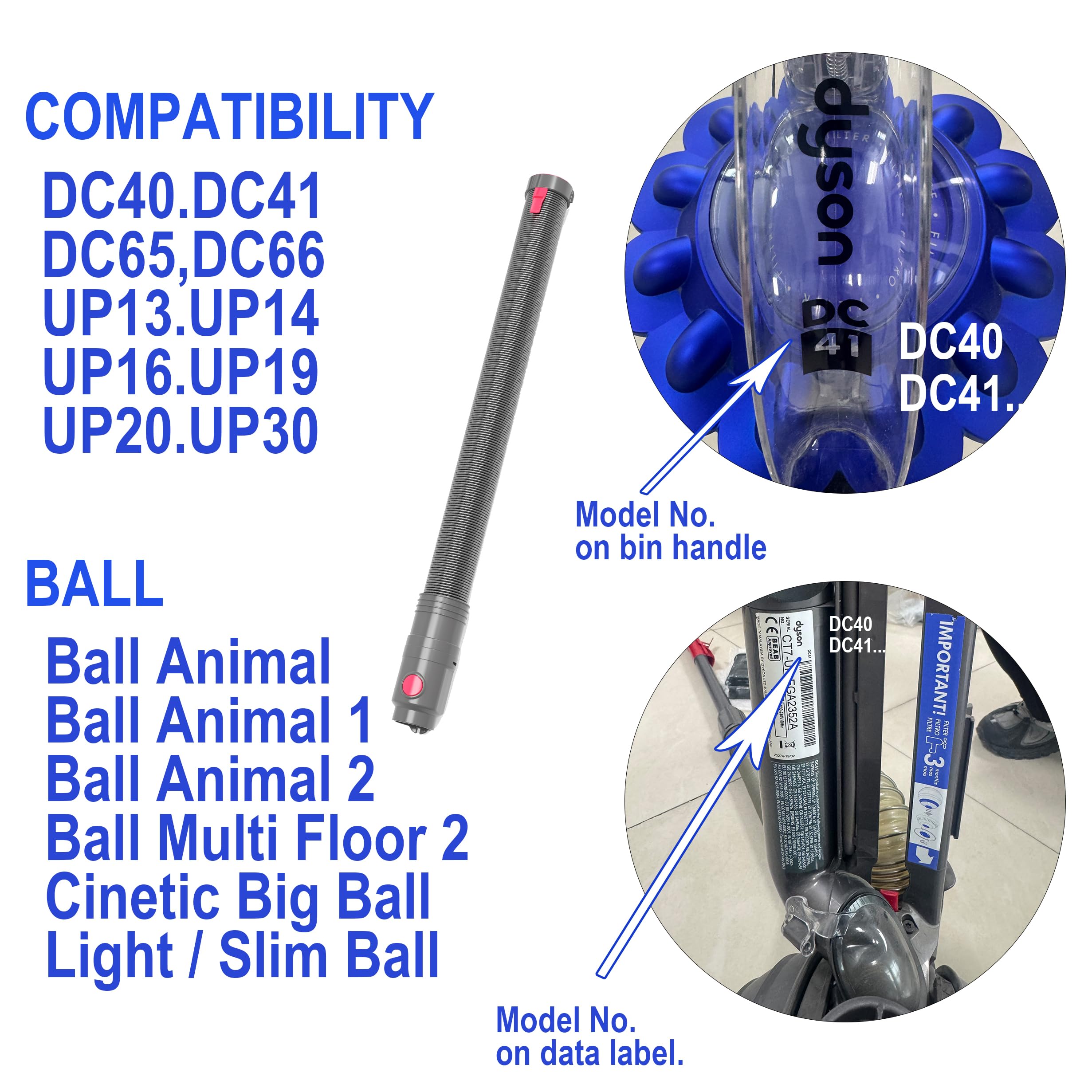 Defurry Dyson hose for UP13-UP14 improving maneuverability on stairs