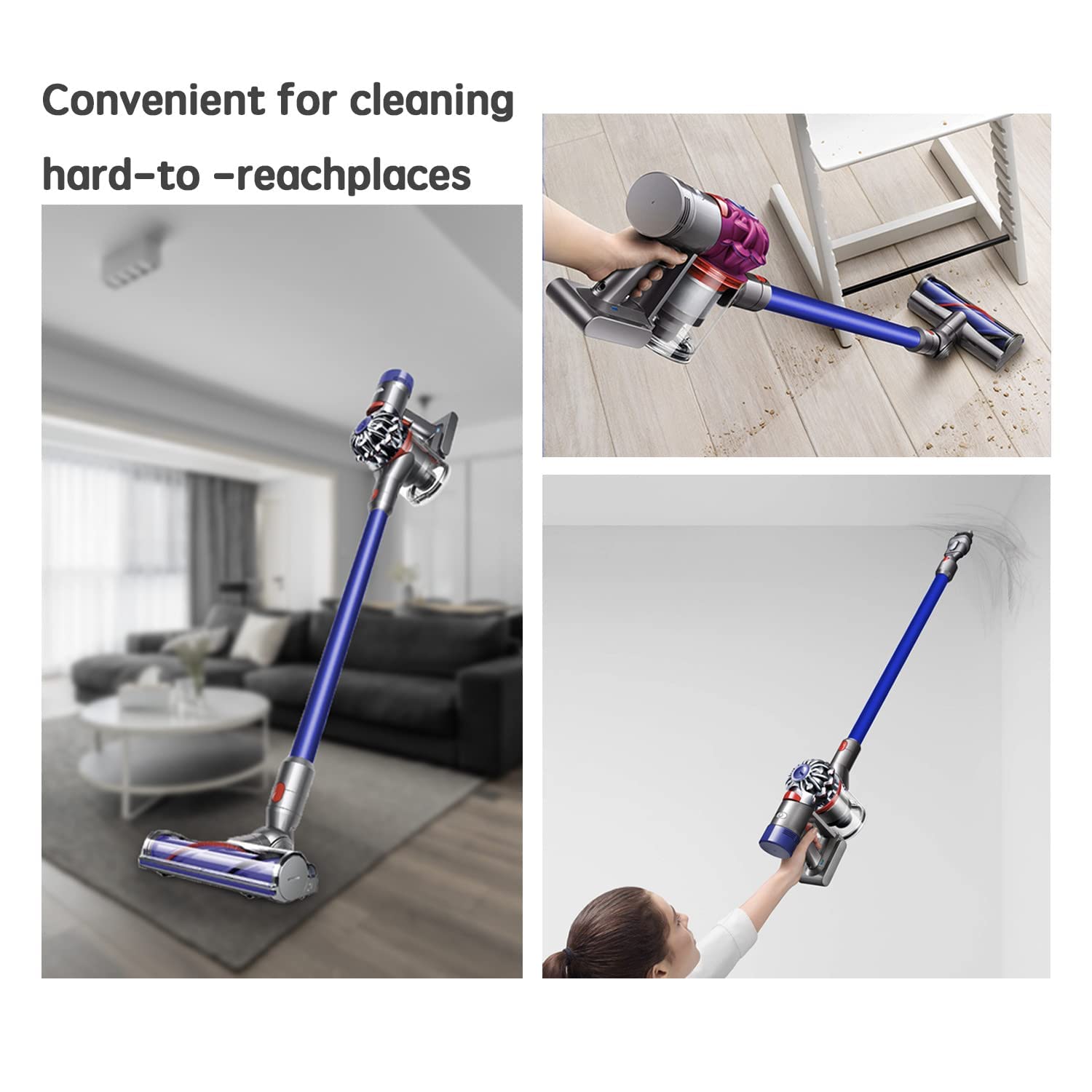 Defurry 28.43-inch extension wand extends reach for ceilings and edges.