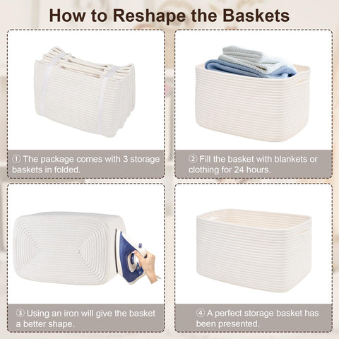 Degeyoyo foldable storage basket folds flat for easy stowage.