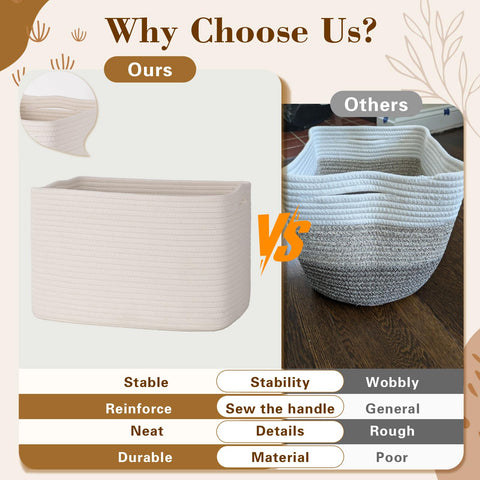 Degeyoyo woven cotton durability basket blends soft texture with sturdy build.