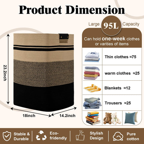 Breathable cotton rope material offers a sturdy, odor-free weave for everyday use.