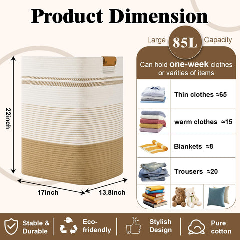 Degeyoyo cotton rope construction provides breathable, odor-free storage.