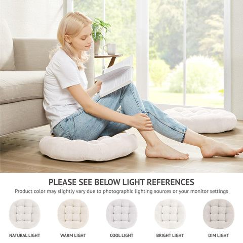 Degrees of Comfort corduroy beige pillow fabric detail emphasizes soft touch.