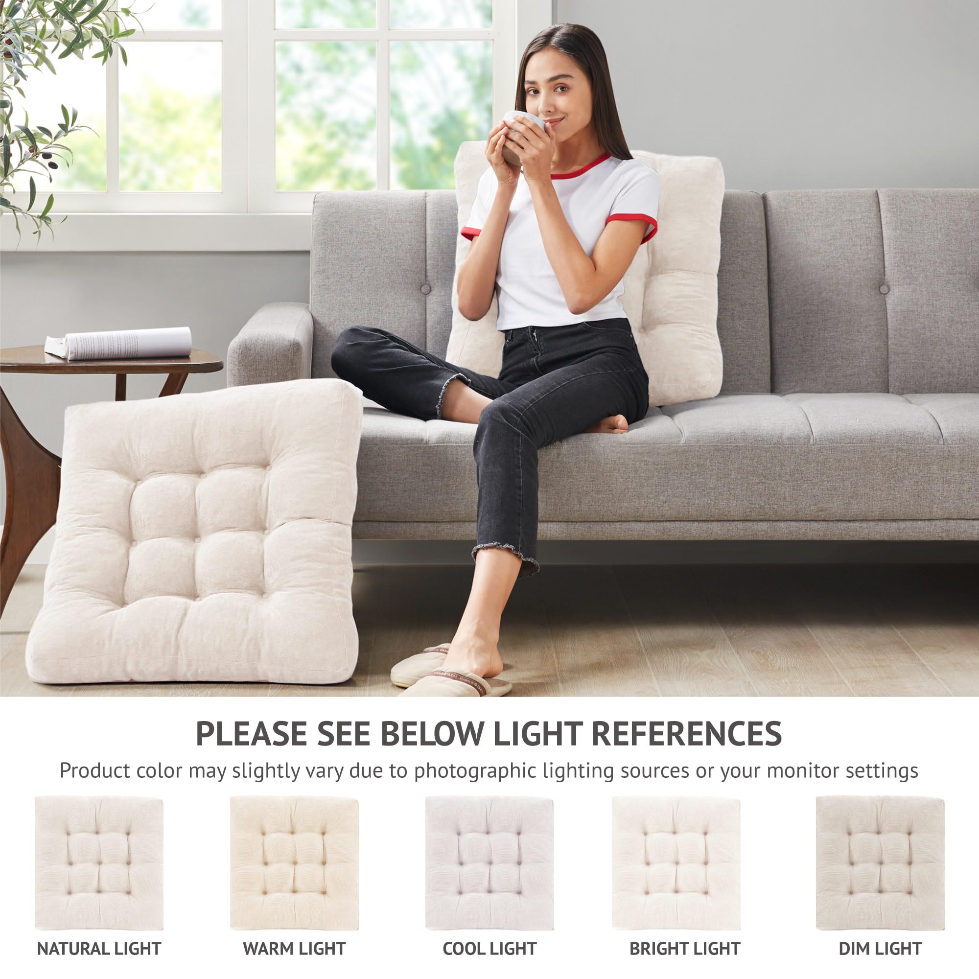 Degrees of Comfort 22x22 inch square cushion supporting long seated sessions with back-friendly design.