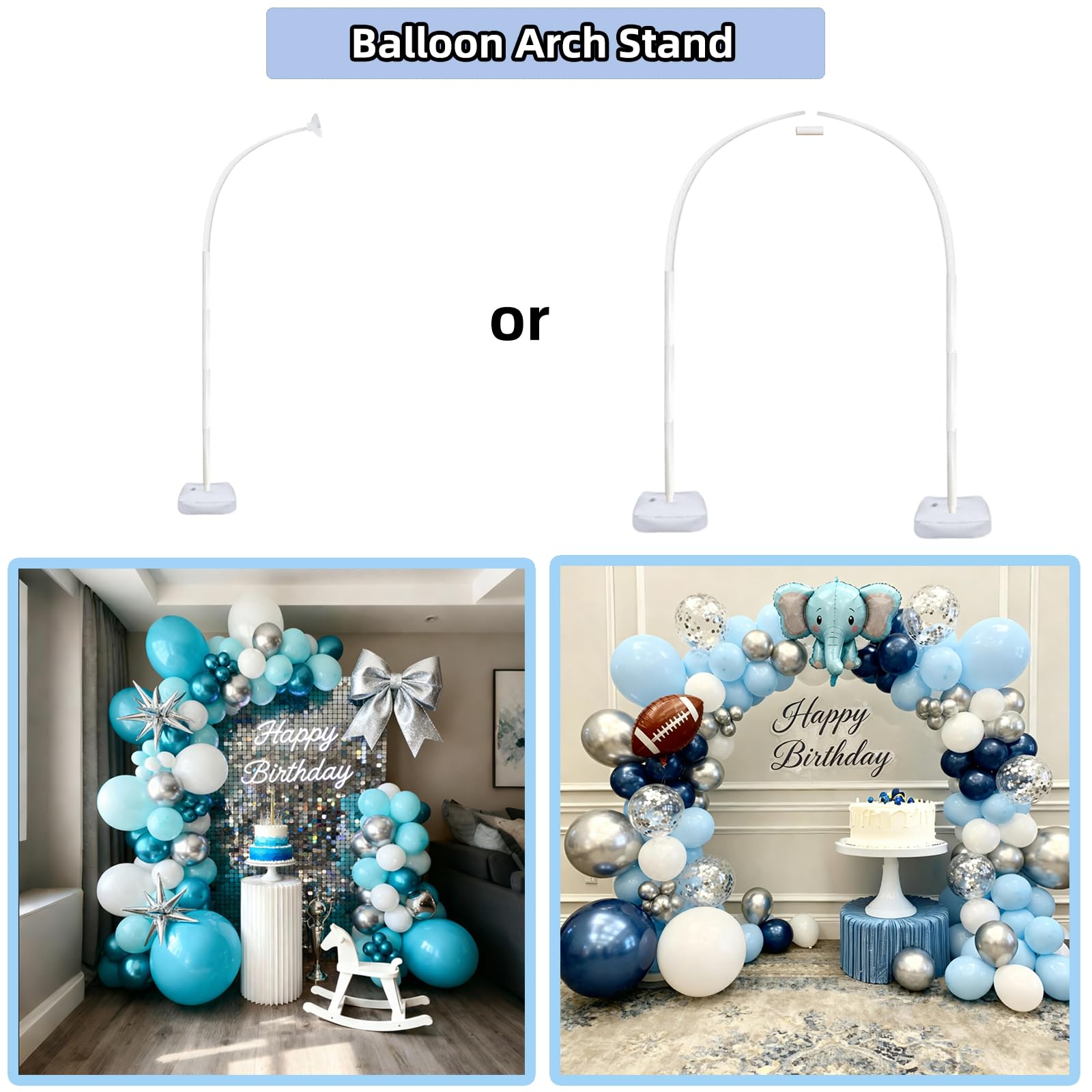 Degxcmli Balloon Arch Stand 5.6ft suited for small spaces and photos.
