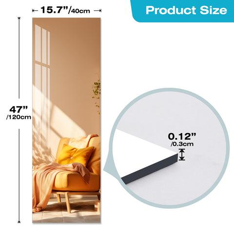 DEHWFT wall-mounted full-length mirror ideal for bedroom decor.