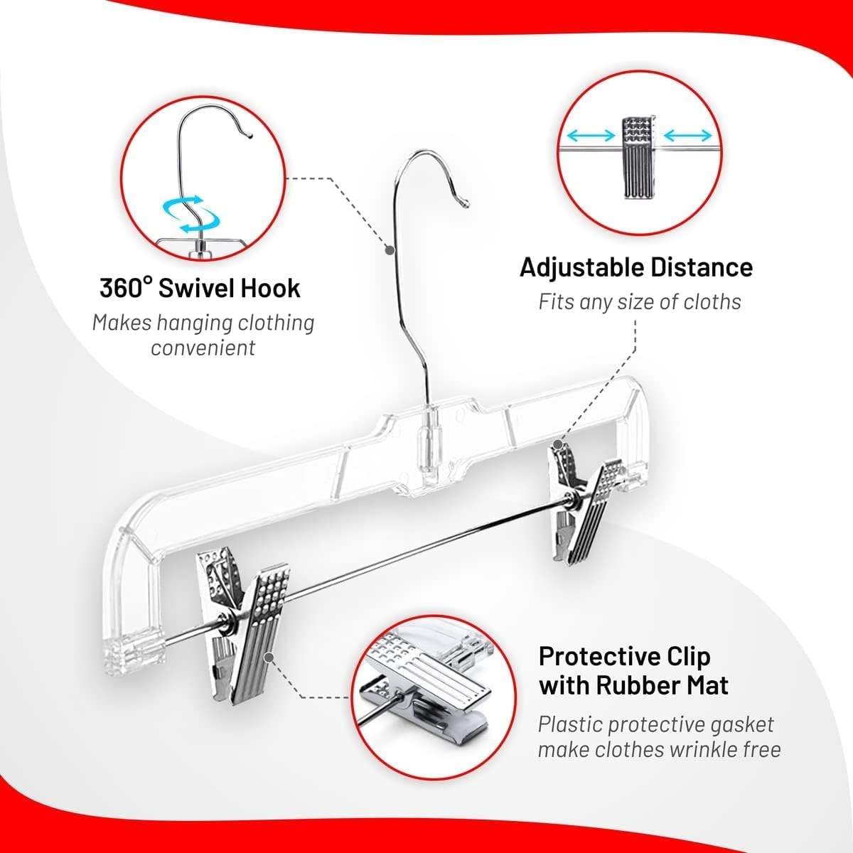 DEILSY 2 adjustable clips demonstrate the durable design that keeps items aligned without snags.