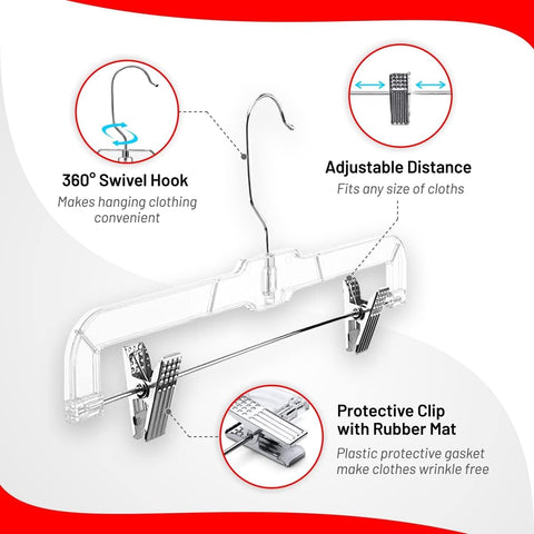 DEILSY clear plastic clothes hangers for versatile wardrobe organization