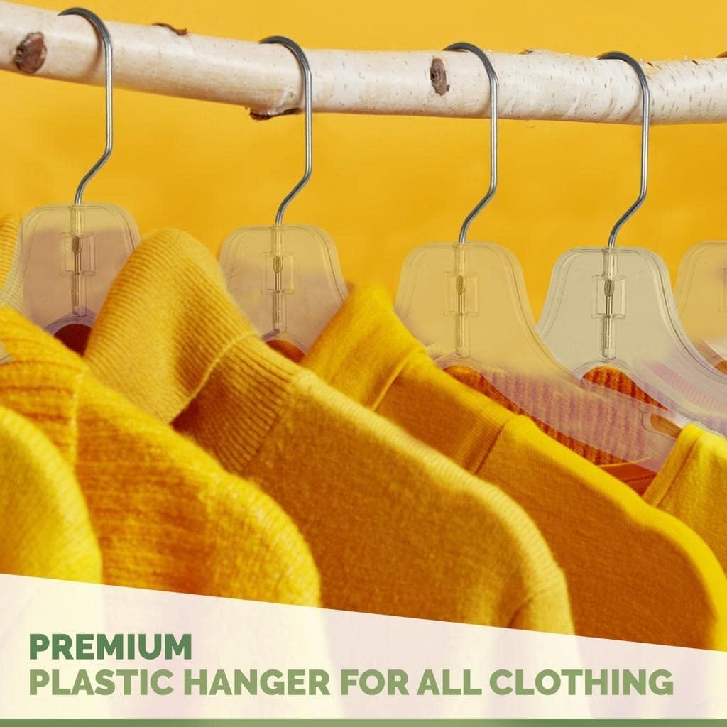 DEILSY clear plastic hangers shirt focus shows sturdy supports for shirts and tops.