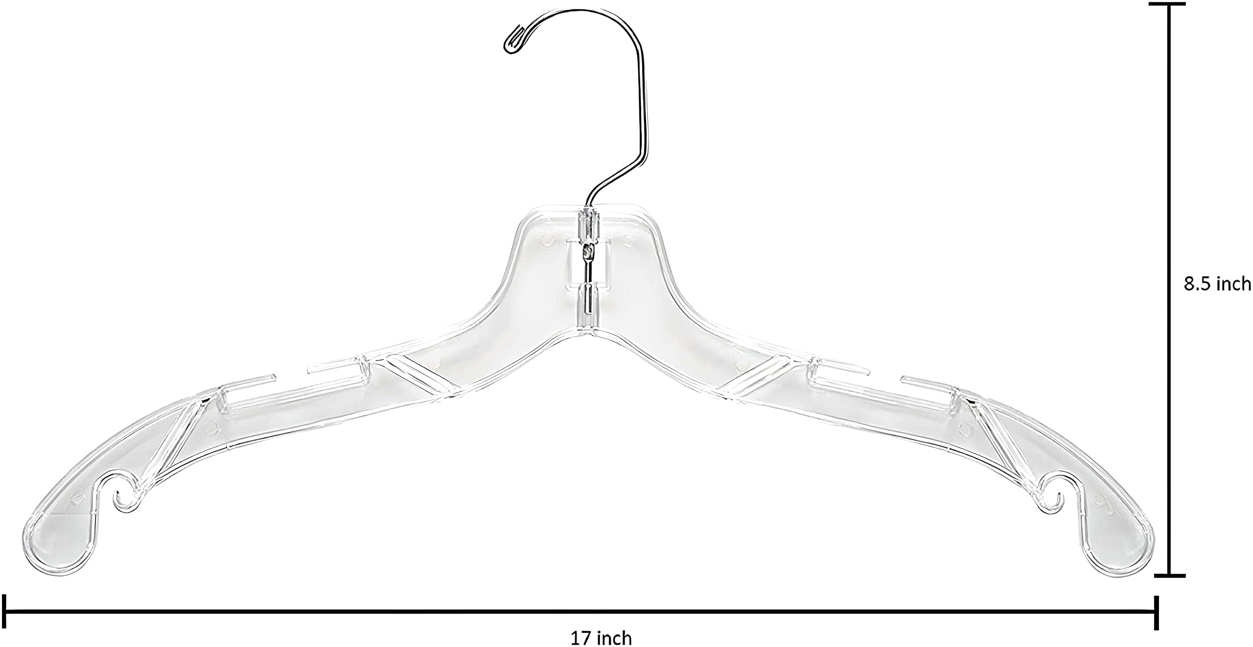 DEILSY clear plastic hanger close-up shows sturdy construction for daily use.