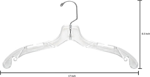 DEILSY clear plastic hanger close-up shows sturdy construction for daily use.